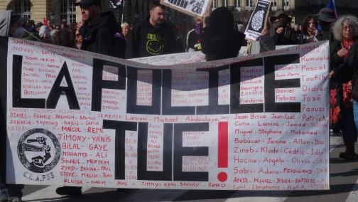 Bordeaux 14 mars 2026 . Pour ces manifestant la police tue , mais les protègent pour manifester contre eux !
